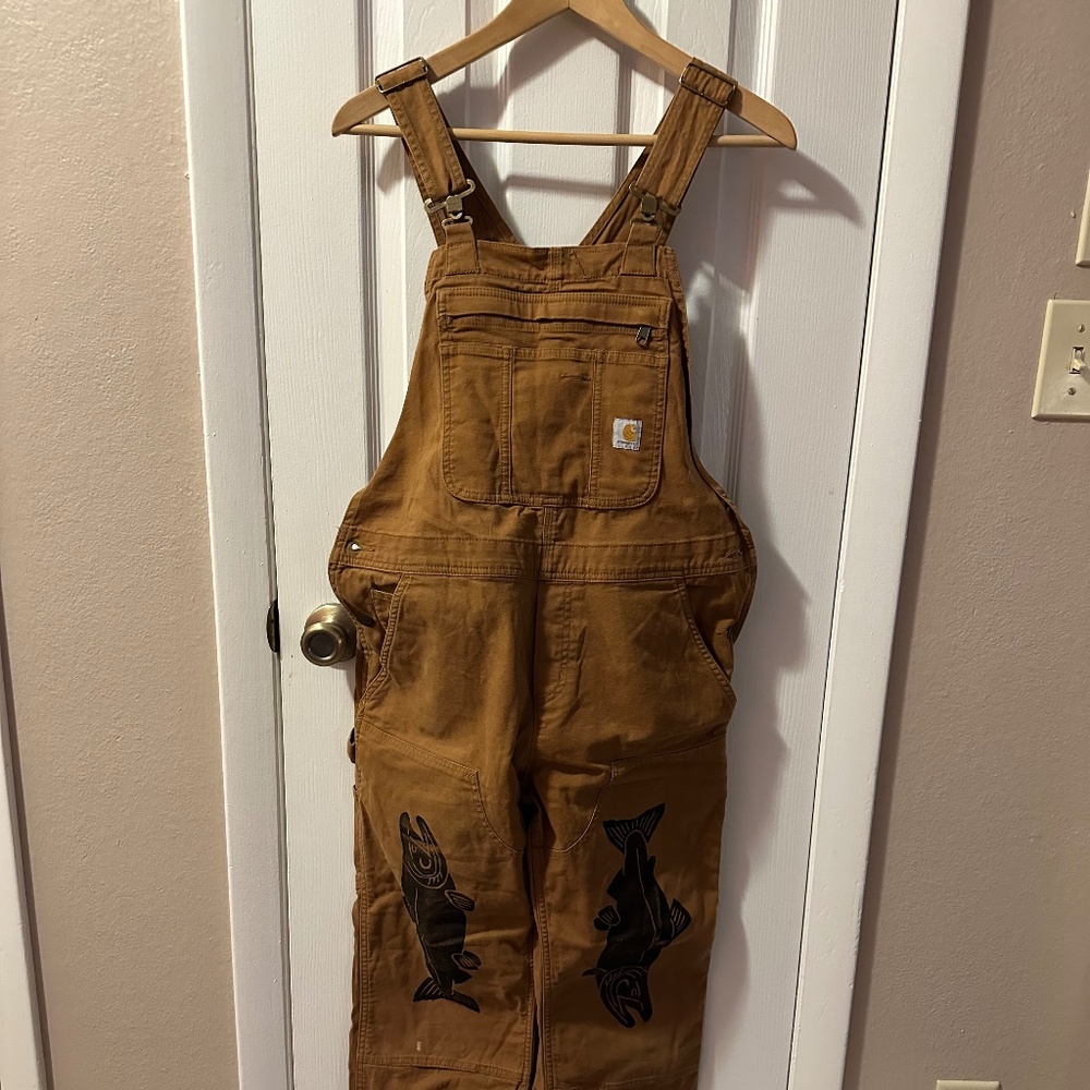 Custom Fish Print on Carhartt Bibs S